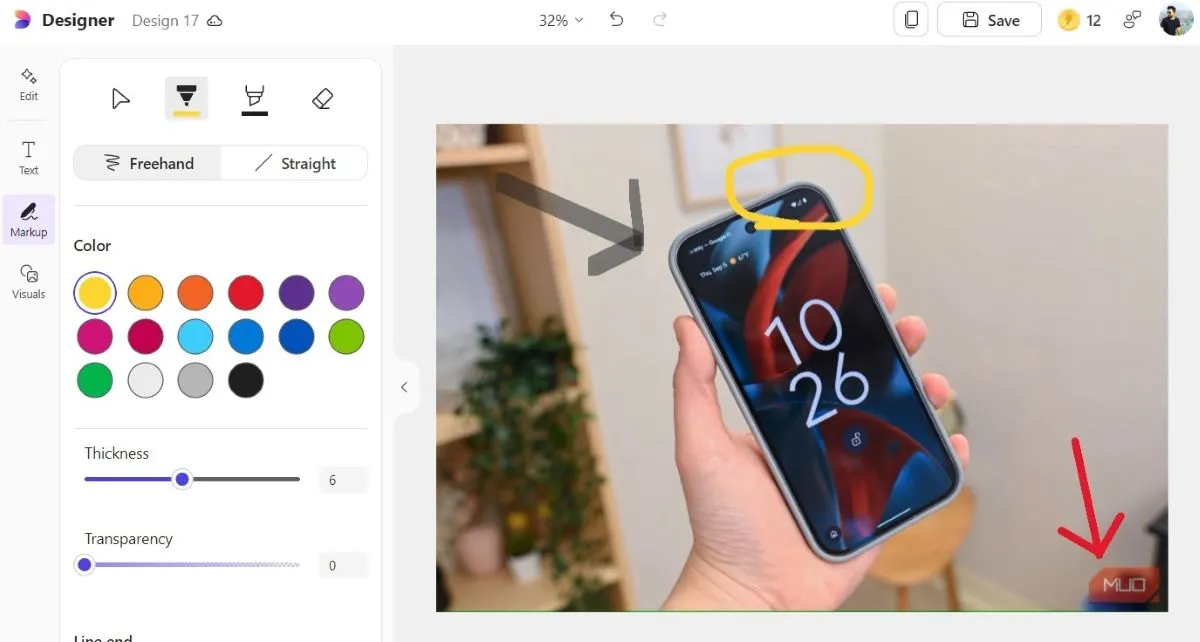 Chú thích ảnh trong Microsoft Designer