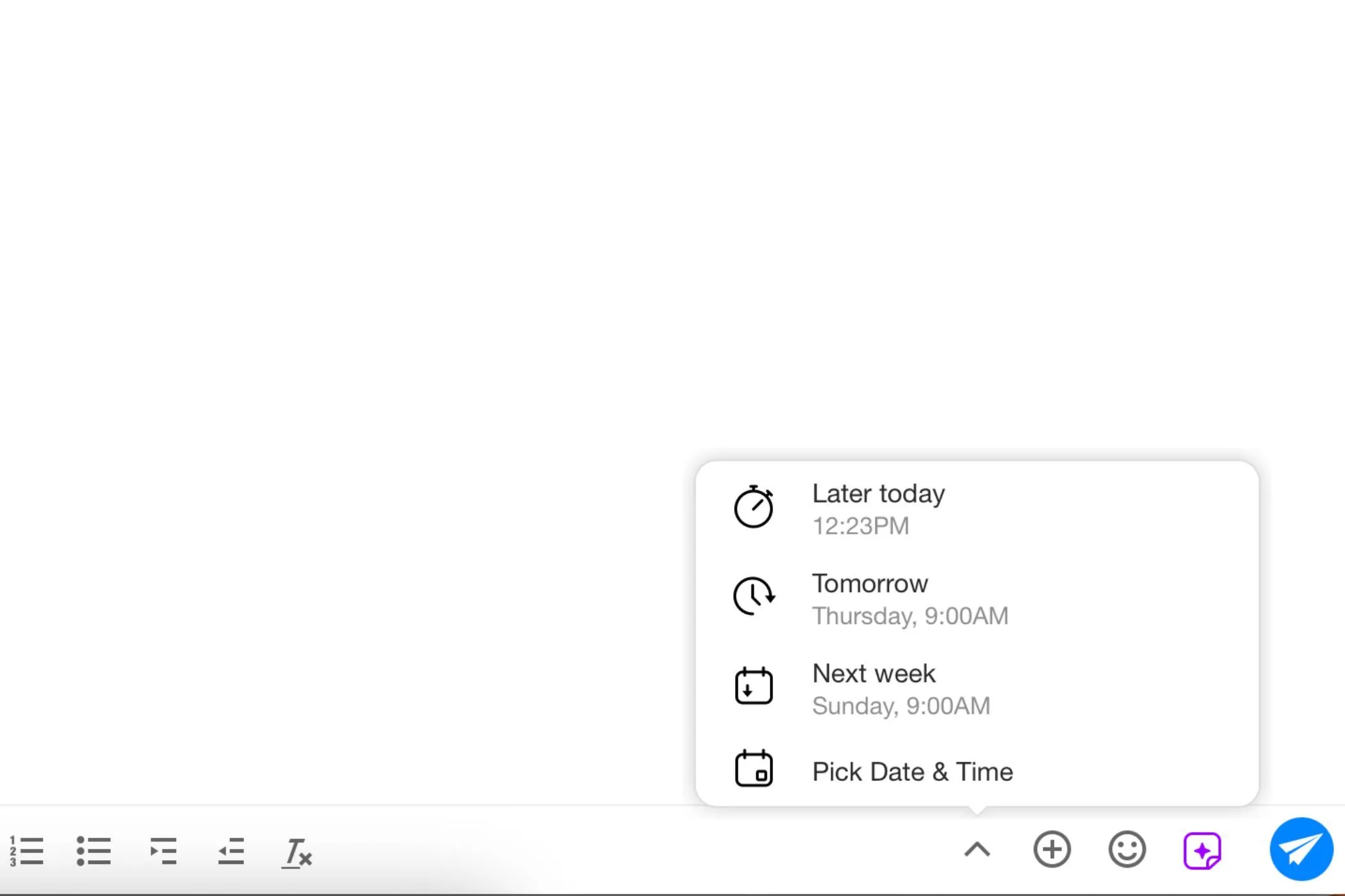 Chức năng lên lịch gửi email trong ứng dụng Spike, giúp người dùng chủ động kiểm soát thời gian gửi thư
