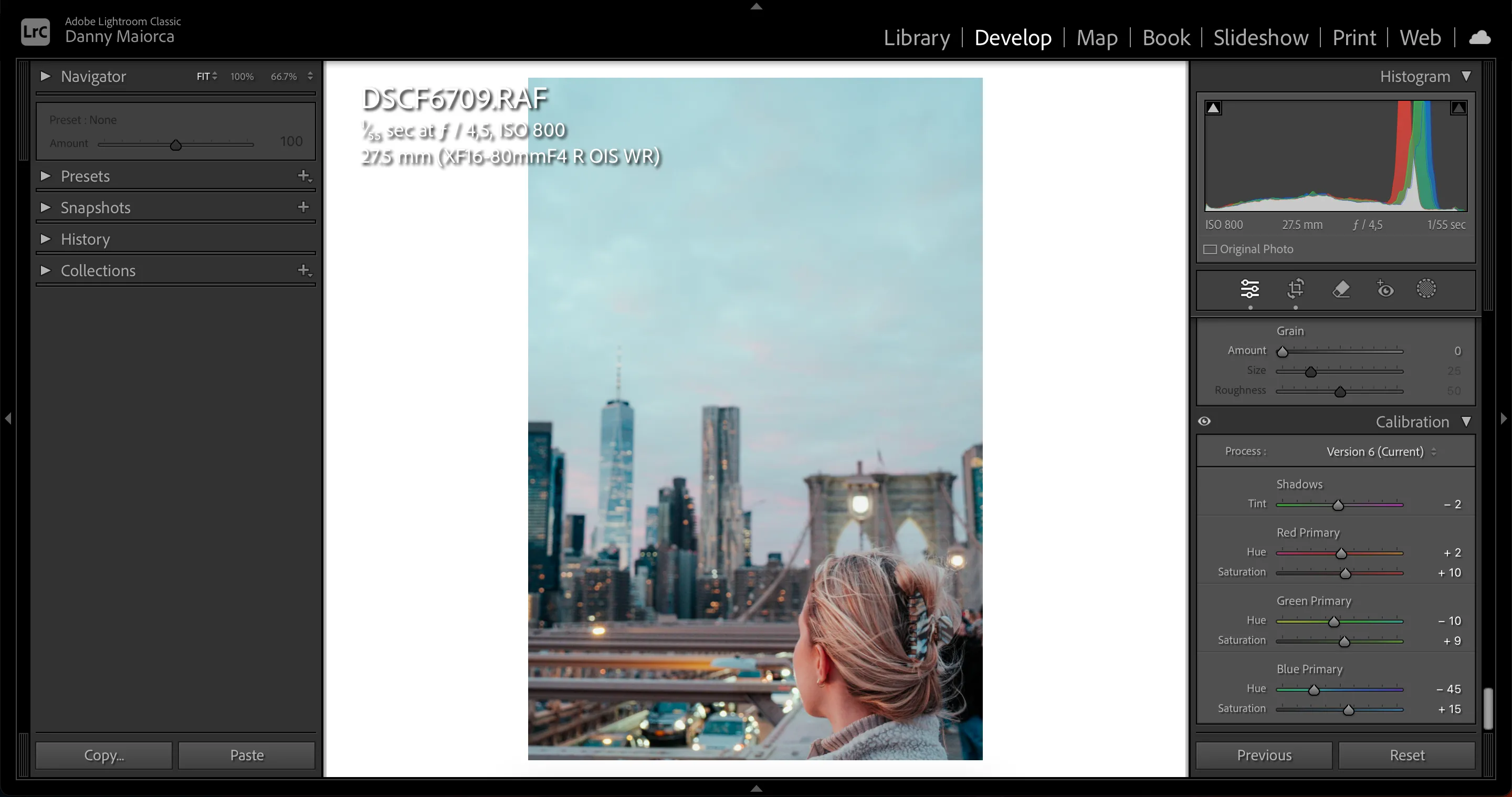 Công cụ cân chỉnh màu (Calibration) trong Lightroom giúp điều chỉnh độ chính xác màu sắc ảnh