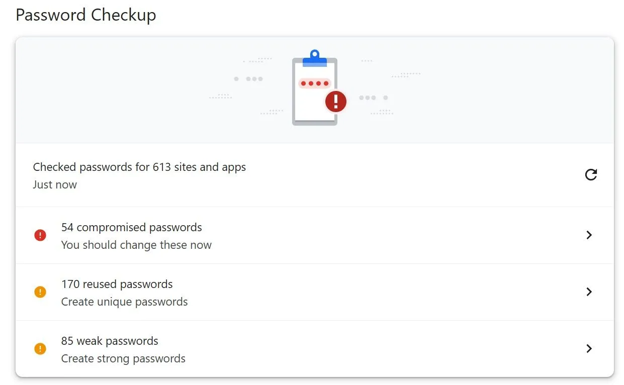 Công cụ kiểm tra mật khẩu trong Trình quản lý mật khẩu của Google Chrome