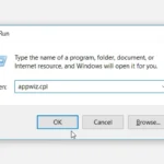 Cửa sổ Programs and Features xuất hiện sau khi dùng lệnh appwiz.cpl trong hộp thoại Run