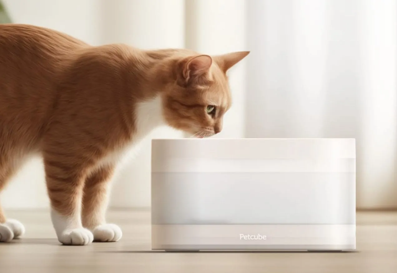 Đài phun nước lọc Petcube cung cấp nước sạch tinh khiết cho chó và mèo với hệ thống lọc đa lớp và công nghệ diệt khuẩn UV-C, giữ cho thú cưng luôn khỏe mạnh.