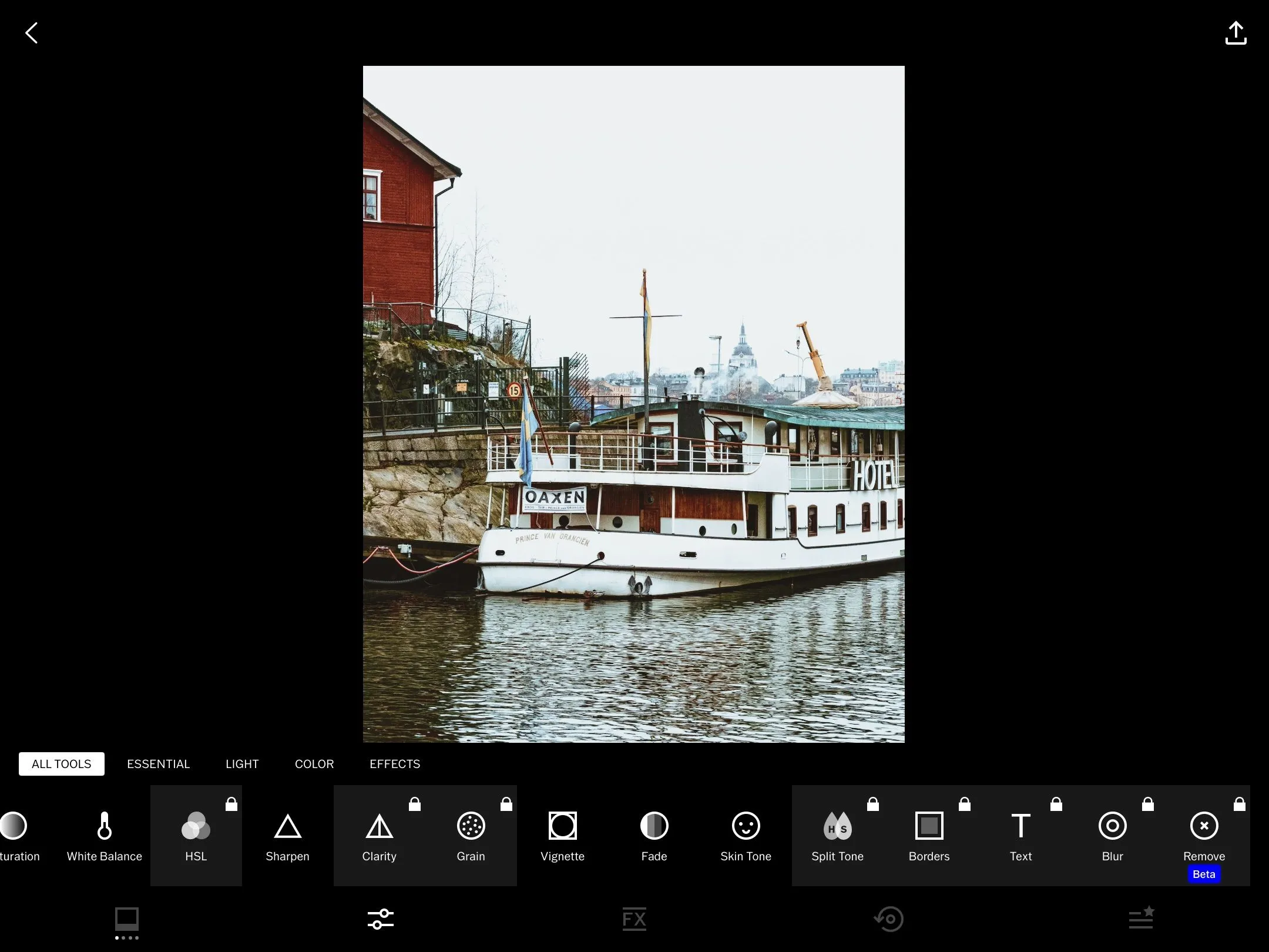 Danh sách các tính năng chỉnh sửa ảnh nổi bật trong ứng dụng VSCO dành cho iPad