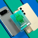 Điện thoại Google Pixel và Samsung Galaxy minh họa việc cập nhật phần mềm Android mới nhất.