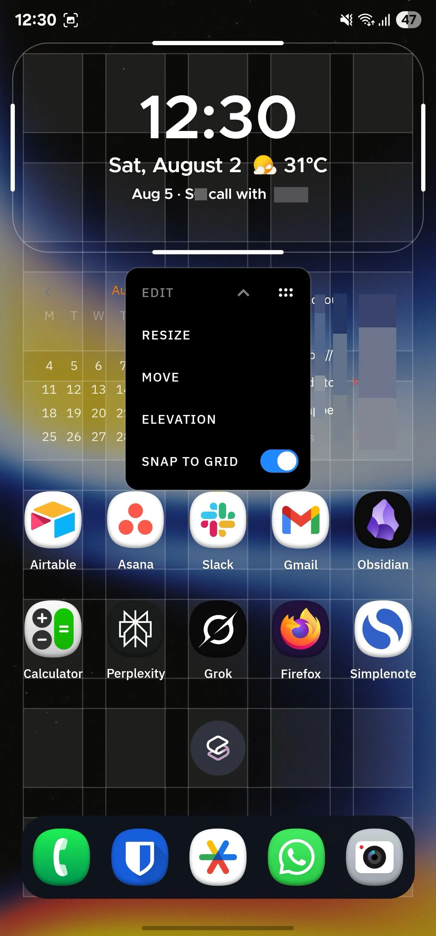 Điều chỉnh vị trí biểu tượng và widget trên màn hình chính Android bằng hệ thống lưới linh hoạt của Smart Launcher để tối ưu không gian.