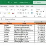 Dữ liệu Excel chuẩn bị cho Mail Merge