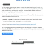Email lừa đảo Facebook giả mạo cảnh báo vi phạm bản quyền