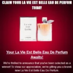 Email lừa đảo giả mạo khuyến mãi quà tặng nước hoa miễn phí nhằm đánh cắp thông tin cá nhân.