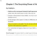 Ghi chú highlight sách Atomic Habits cá nhân trên máy tính