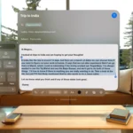 Giao diện Apple Intelligence đang hoạt động trên kính thực tế hỗn hợp Apple Vision Pro