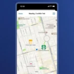 Giao diện bản đồ trong ứng dụng 1Password hiển thị các mục được gán vị trí.
