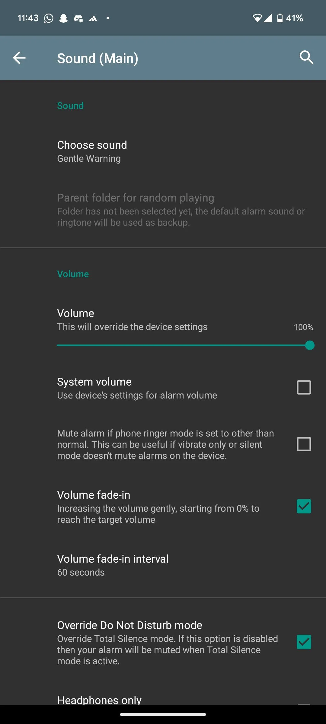Giao diện các tùy chọn thử thách đánh thức nâng cao trong ứng dụng AMdroid, bao gồm captcha, giải toán và NFC