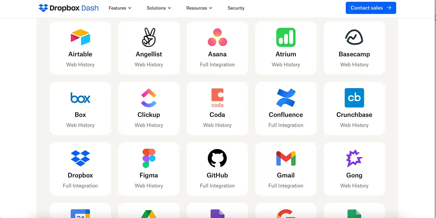 Giao diện các ứng dụng có thể kết nối với Dropbox Dash, mở rộng khả năng tìm kiếm AI.