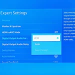 Giao diện cài đặt định dạng âm thanh trên TV Samsung