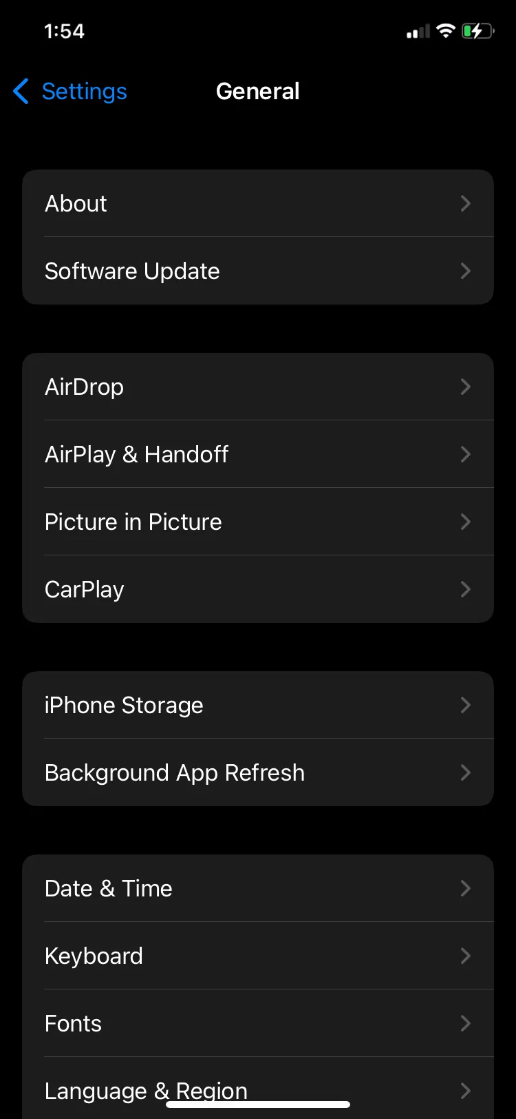 Giao diện cài đặt Làm mới ứng dụng trong nền (Background App Refresh) trên iPhone.
