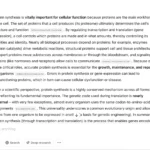 Giao diện ChatGPT hiển thị kết quả nghiên cứu chuyên sâu về tổng hợp protein, kèm theo các nguồn tham khảo