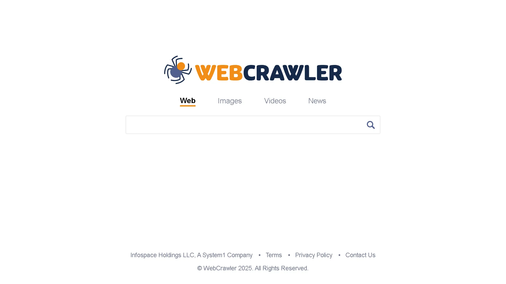 Giao diện công cụ tìm kiếm WebCrawler.com, một trong những search engine đầu tiên