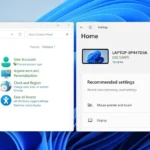 Giao diện Control Panel truyền thống và ứng dụng Settings hiện đại của Windows 11 được đặt cạnh nhau, minh họa sự phân mảnh trong quản lý cài đặt hệ điều hành.