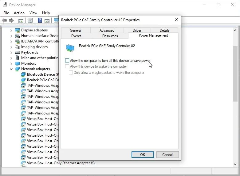 Giao diện Device Manager trên Windows hiển thị danh sách các bộ điều hợp mạng, nơi người dùng có thể kiểm tra và điều chỉnh cài đặt card Wi-Fi để khắc phục lỗi.