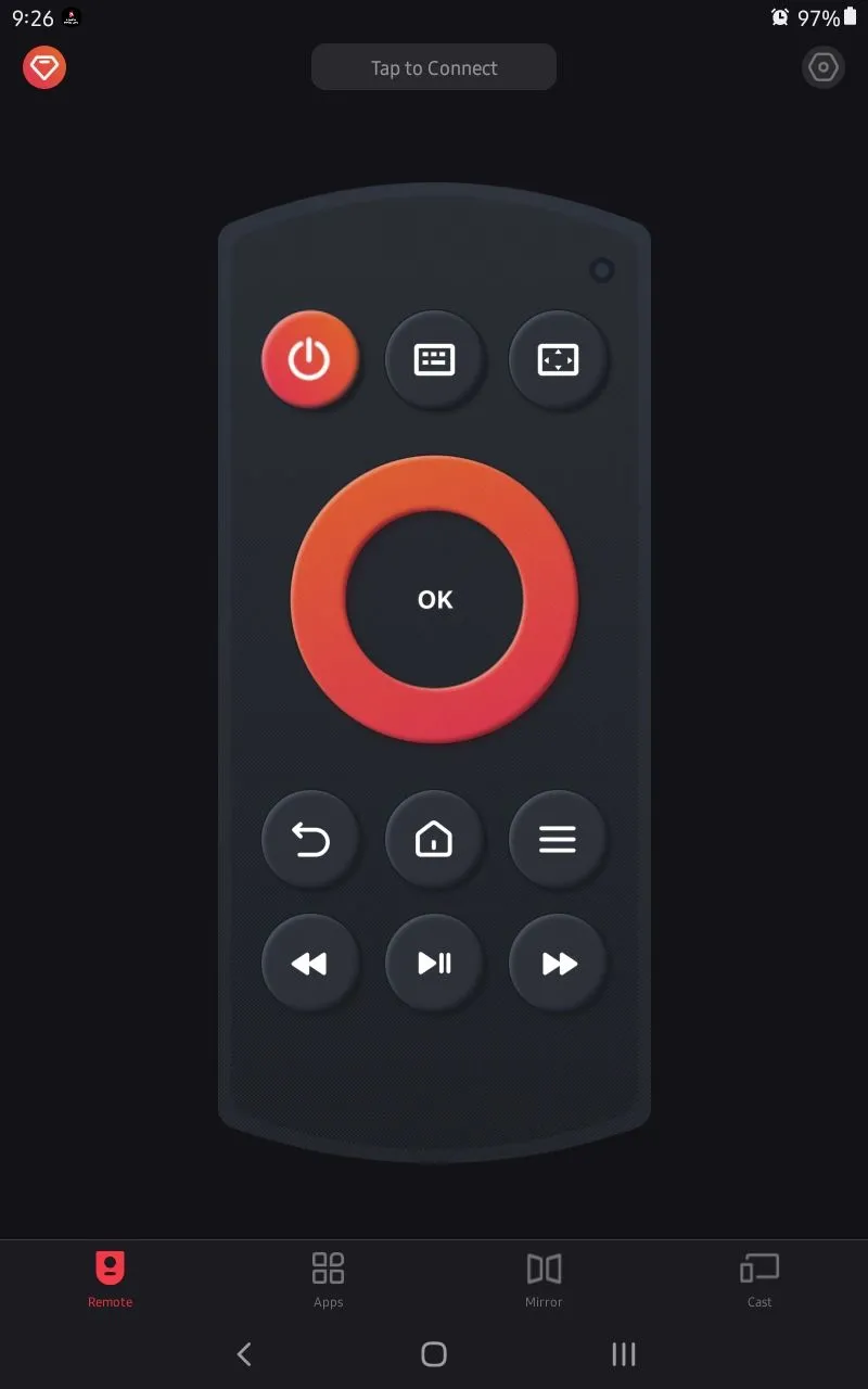 Giao diện điều khiển từ xa của ứng dụng Amazon Fire TV Remote