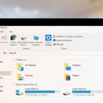 Giao diện File Explorer đang mở trên máy tính xách tay Windows, hiển thị thanh điều hướng và các thư mục