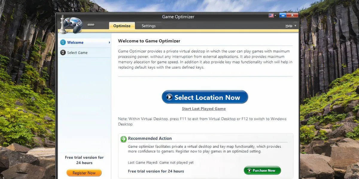 Giao diện Game Optimizer trong phần mềm Advanced System Optimizer trên Windows 11, nơi người dùng có thể tùy chỉnh cài đặt game và loại bỏ dịch vụ không cần thiết.