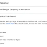 Giao diện Google Takeout cho phép người dùng xuất dữ liệu Gmail để sao lưu
