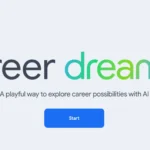 Giao diện khởi đầu của Google Career Dreamer