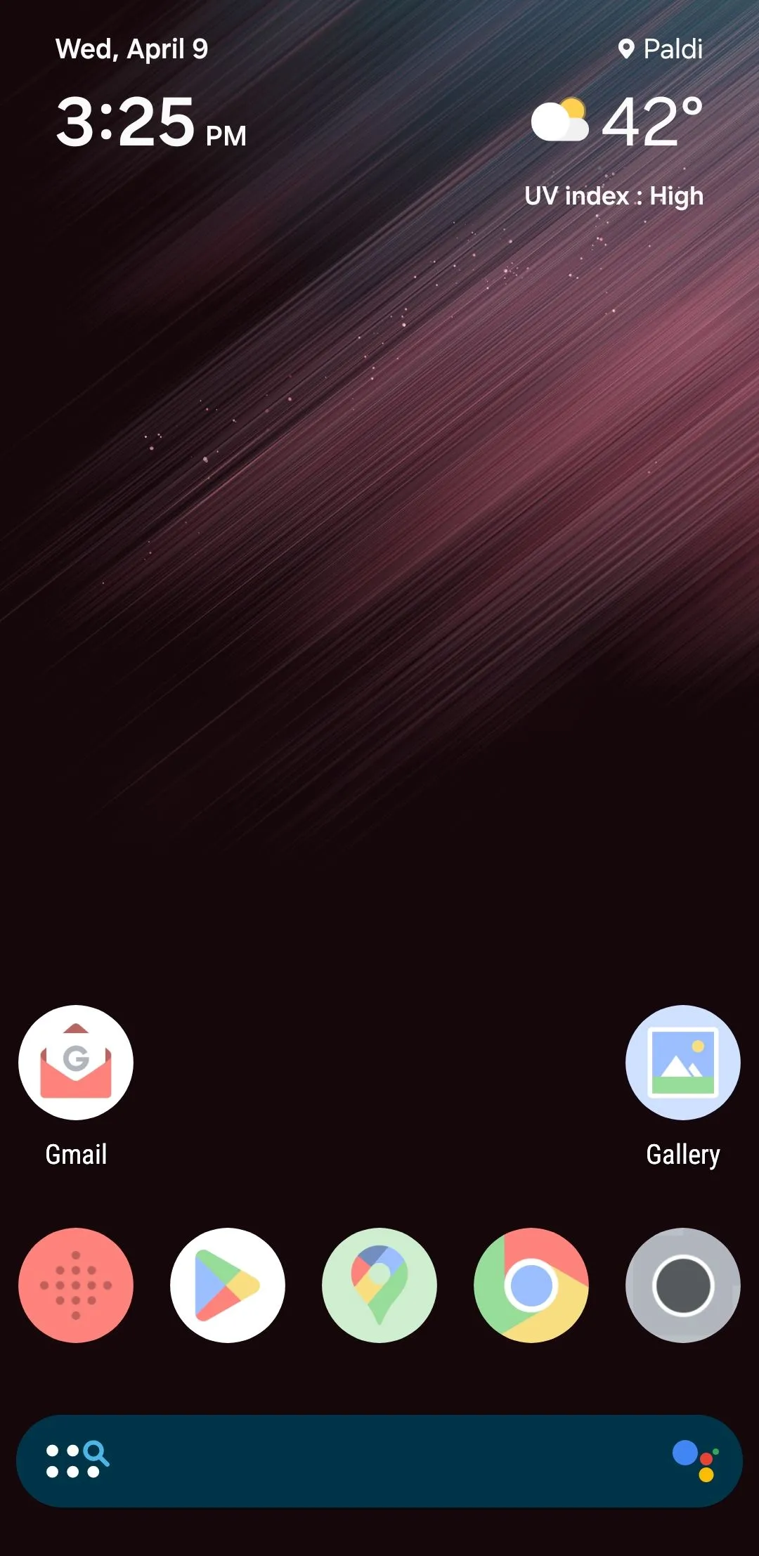 Giao diện màn hình chính Android với bộ biểu tượng Delta Icon Pack đồng bộ