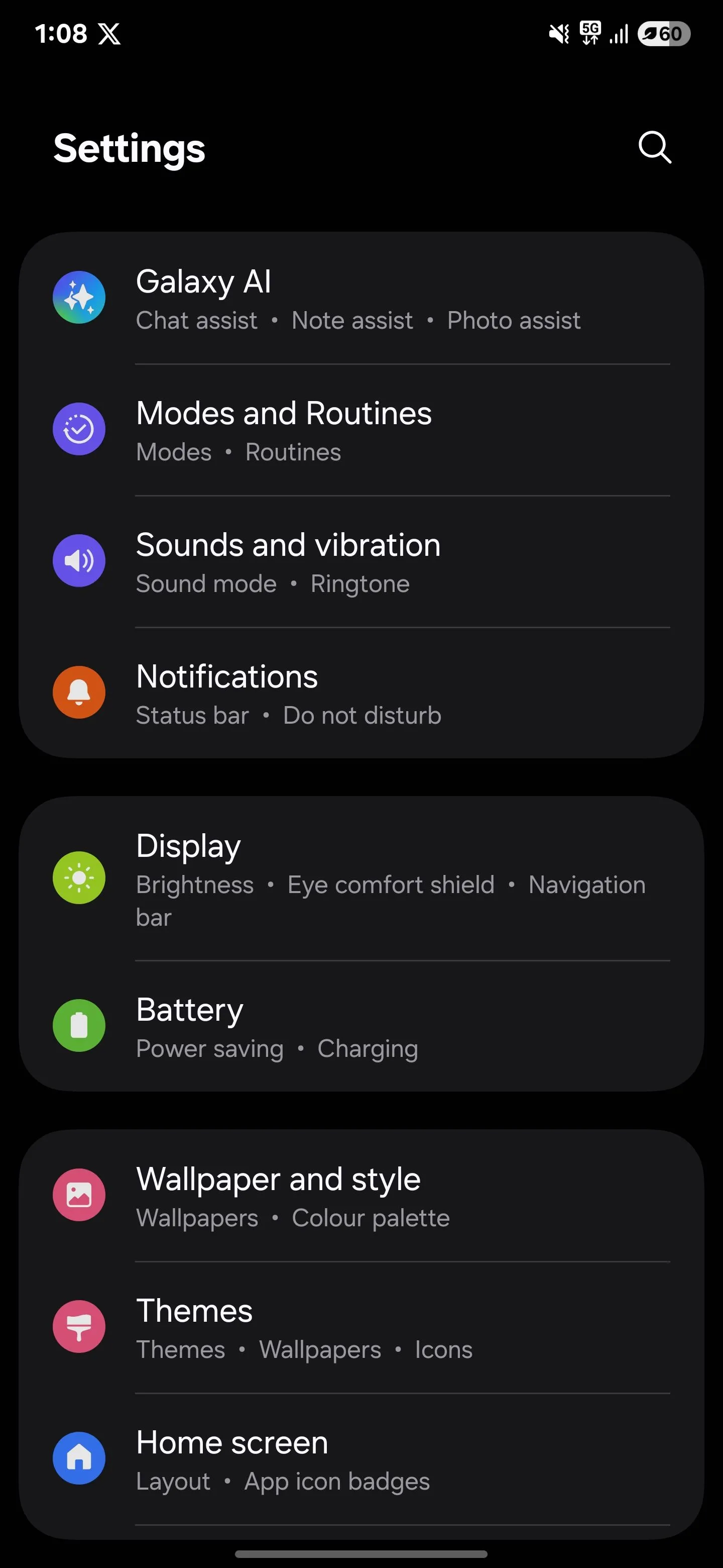 Giao diện menu cài đặt Pin trên Samsung Galaxy S25 Ultra, nơi người dùng có thể tìm thấy tùy chọn bảo vệ pin