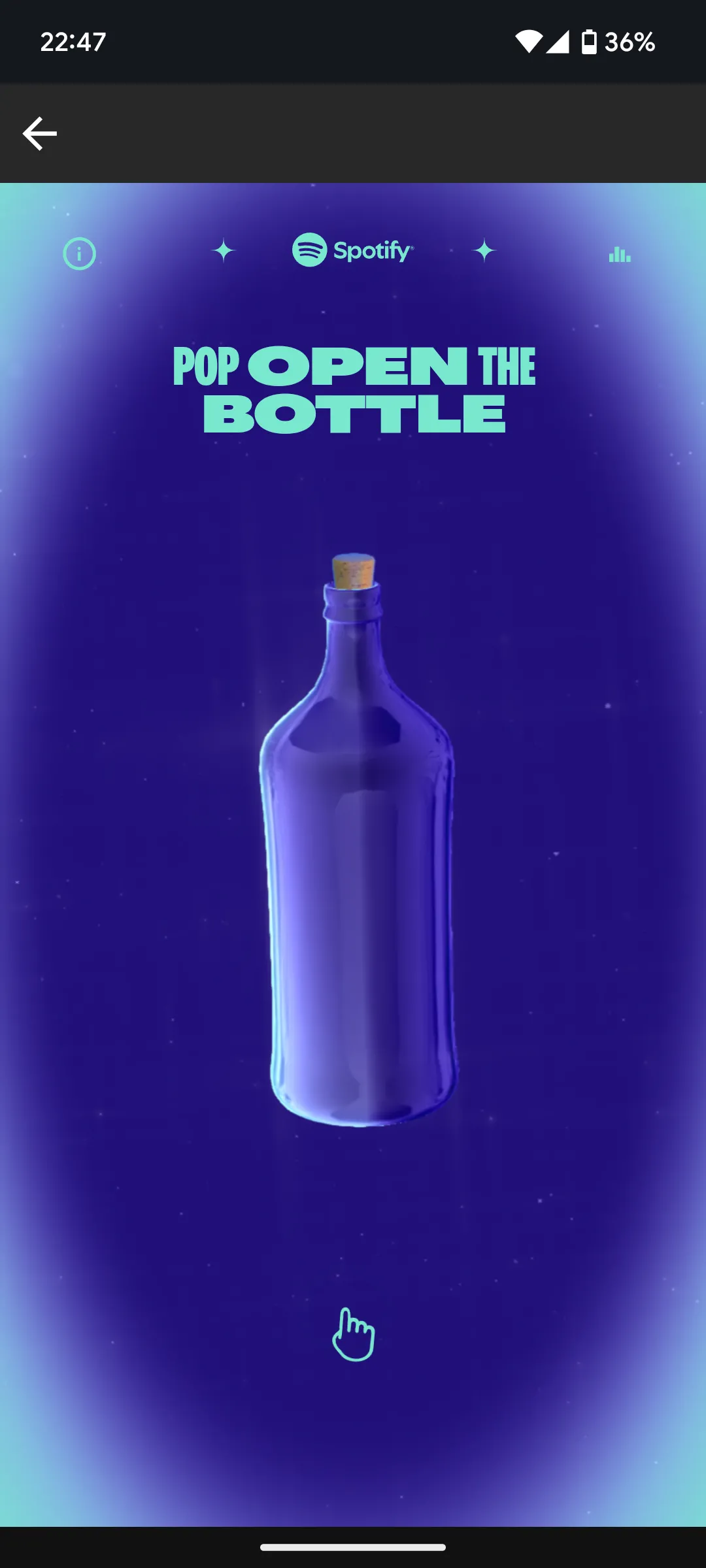 Giao diện mở Playlist In a Bottle trên Spotify