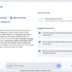 Giao diện NotebookLM đang tạo ra bản tổng hợp âm thanh Audio Overview với hai người dẫn chương trình AI