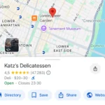 Giao diện nút Lưu địa điểm yêu thích trên Google Maps