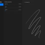 Giao diện Procreate hiển thị thư viện cọ và bảng màu tùy chỉnh