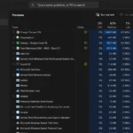 Giao diện quản lý tác vụ Task Manager trên Windows hiển thị các tiến trình đang chạy và mức độ sử dụng tài nguyên