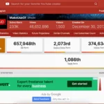 Giao diện Social Blade hiển thị thống kê kênh YouTube