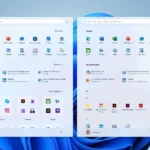 Giao diện Start Menu Windows 11 mới với tùy chọn hiển thị danh mục và dạng lưới