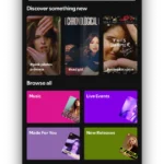 Giao diện tab Tìm kiếm Spotify trên iPhone