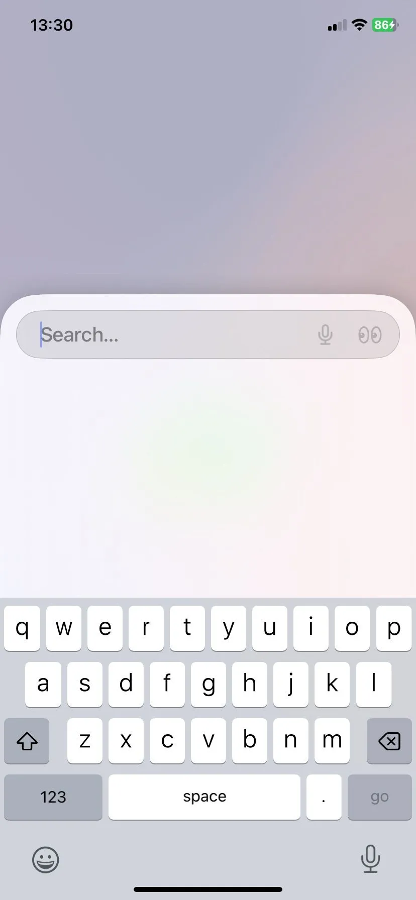 Giao diện thanh địa chỉ và tìm kiếm của trình duyệt Arc trên iPhone, hiển thị sự tối giản