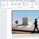 Giao diện thẻ Định dạng Ảnh trong Microsoft Word với các tùy chọn chỉnh sửa hình ảnh