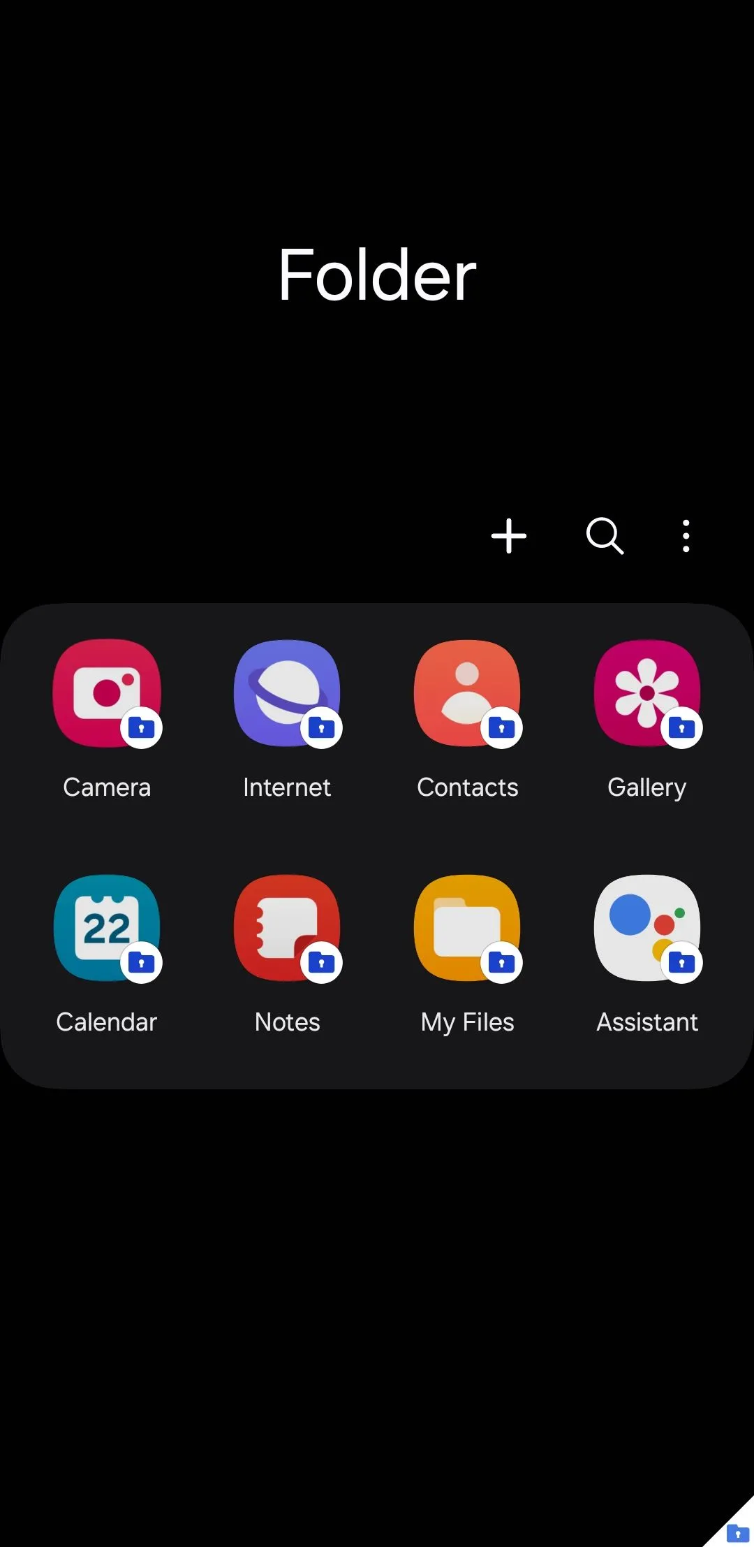 Giao diện Thư mục bảo mật (Secure Folder) trên điện thoại Samsung Galaxy