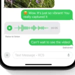 Giao diện tin nhắn RCS hiển thị trên màn hình iPhone