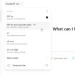 Giao diện tính năng ChatGPT Tasks hiển thị các tác vụ đã lên lịch để quản lý việc học và ghi nhớ