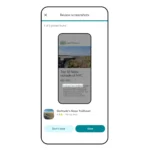 Giao diện tính năng xem lại ảnh chụp màn hình địa điểm du lịch trên Google Maps, cho phép người dùng xác nhận và lưu.