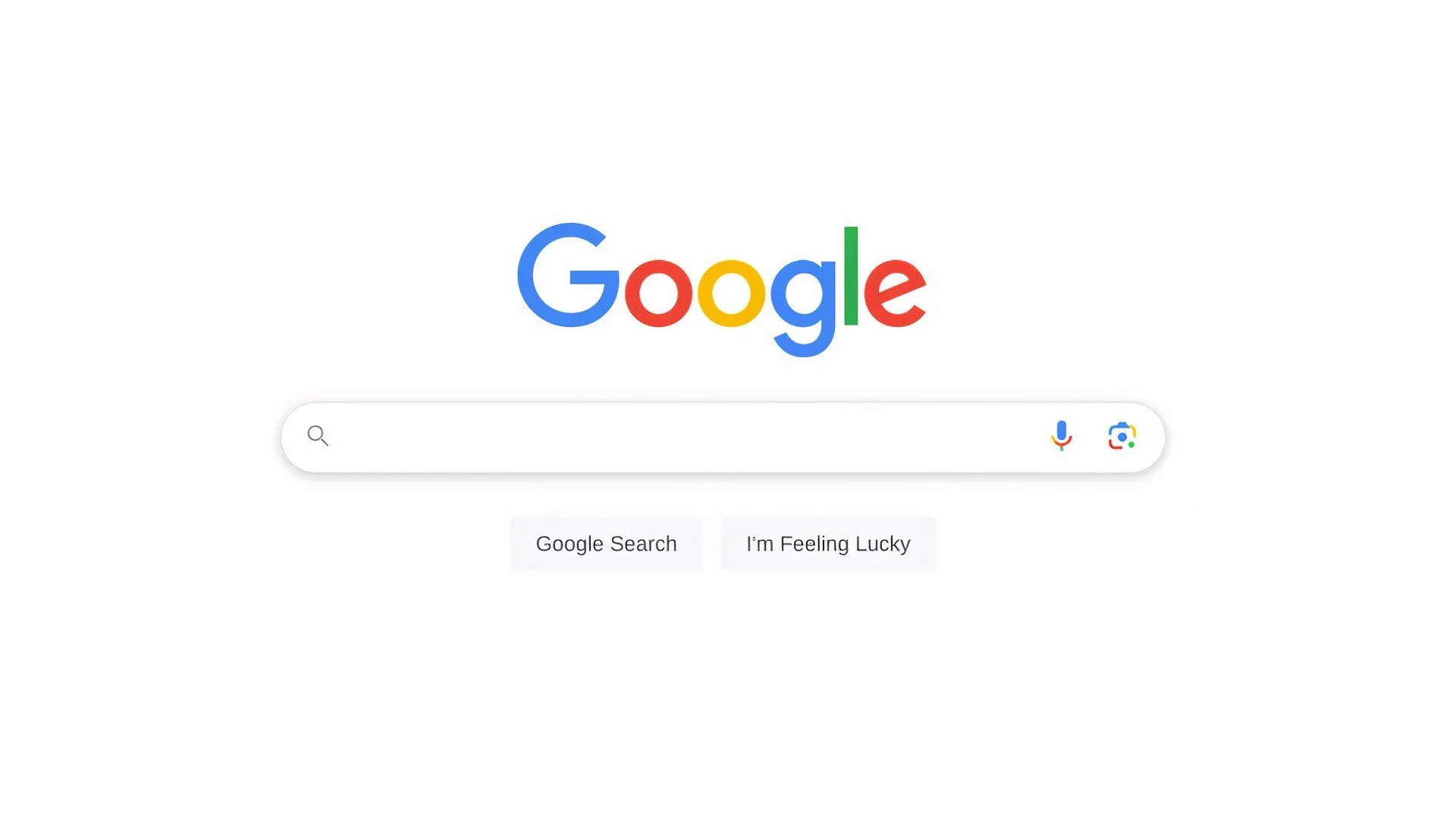 Giao diện trang chủ Google Search đơn giản và quen thuộc