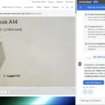 Giao diện trang web ASUS với laptop Zenbook A14 và khung chat AI hỗ trợ ở cạnh bên, minh họa hệ thống chatbot