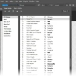 Giao diện Trình duyệt Font Photoshop với tùy chọn xem trước và lọc font chữ