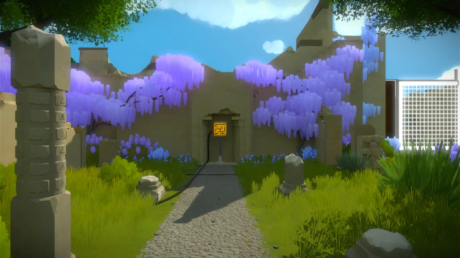 Giao diện trò chơi giải đố The Witness trên PS4 giúp rèn luyện tư duy.