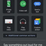 Giao diện ứng dụng Action Blocks trên Android, hiển thị các khối hành động đã tạo.