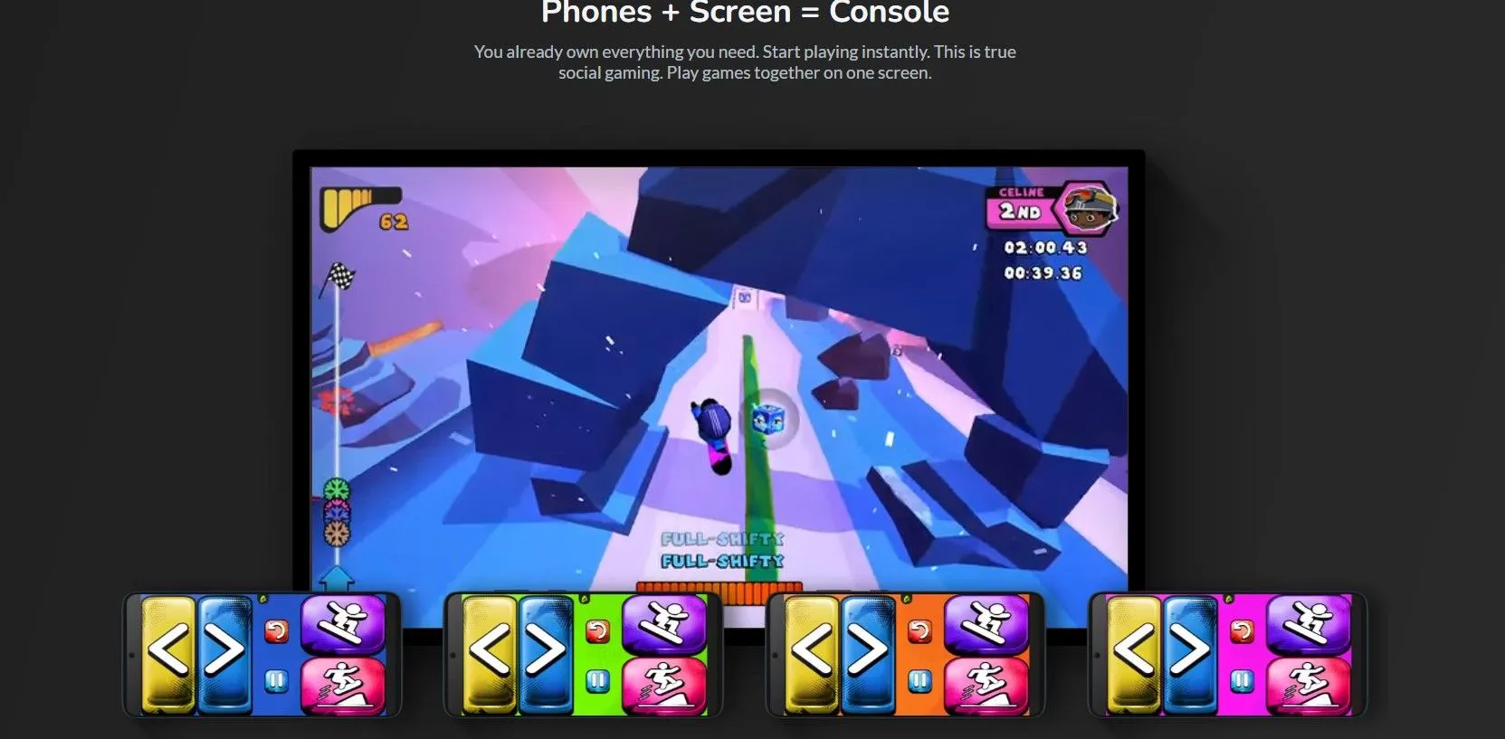 Giao diện ứng dụng AirConsole biến điện thoại thành tay cầm chơi game